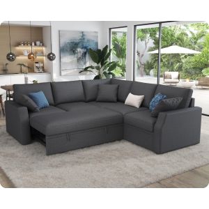 VanAcc 85 Inch Sleeper Couch with Storage Seat